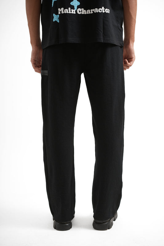 Buy Black Waffle Lounge Pants Online at Main Character India