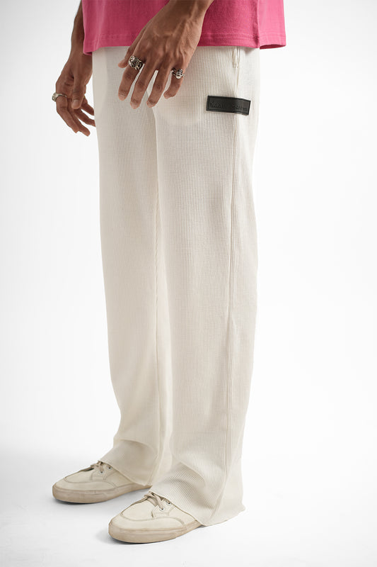Buy White Waffle Lounge Pants Online at Main Character India