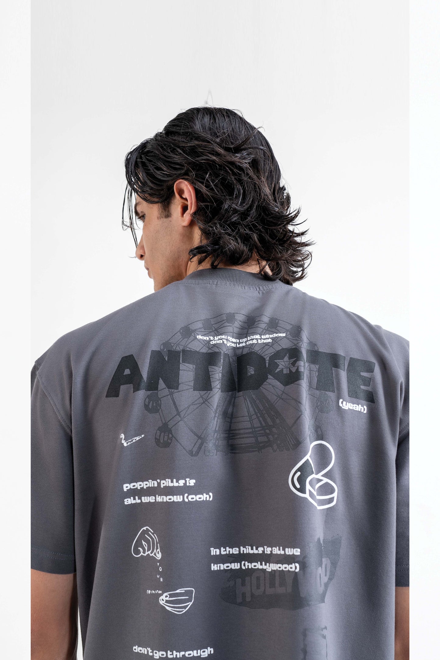 Antidote Grey Oversized T-Shirt