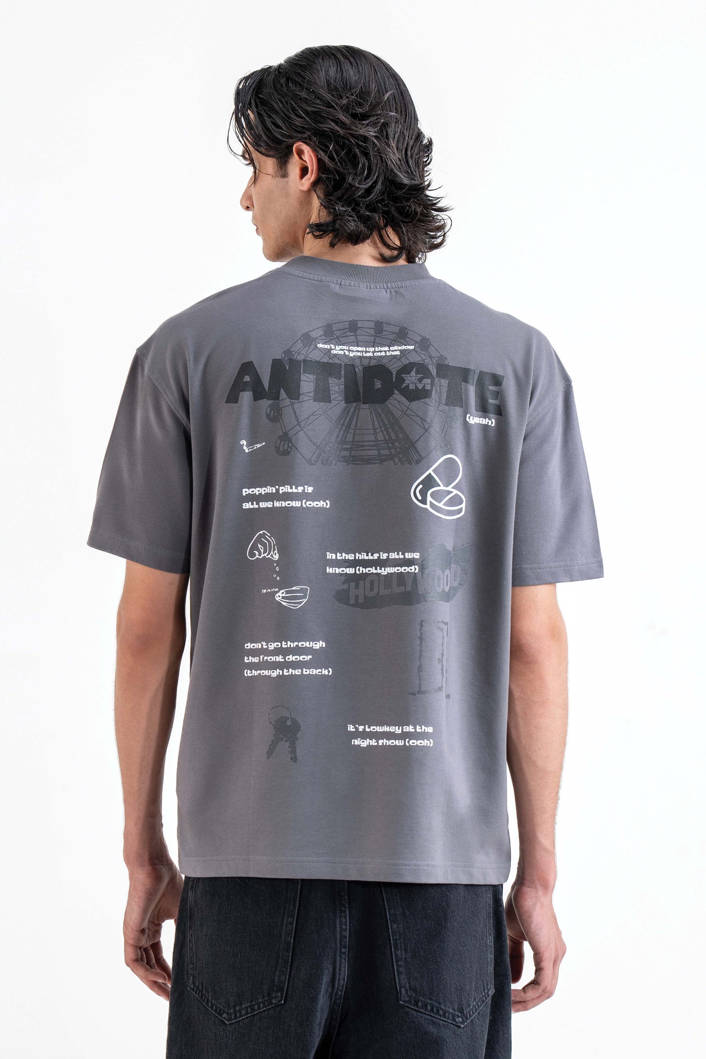 Antidote Grey Oversized T-Shirt