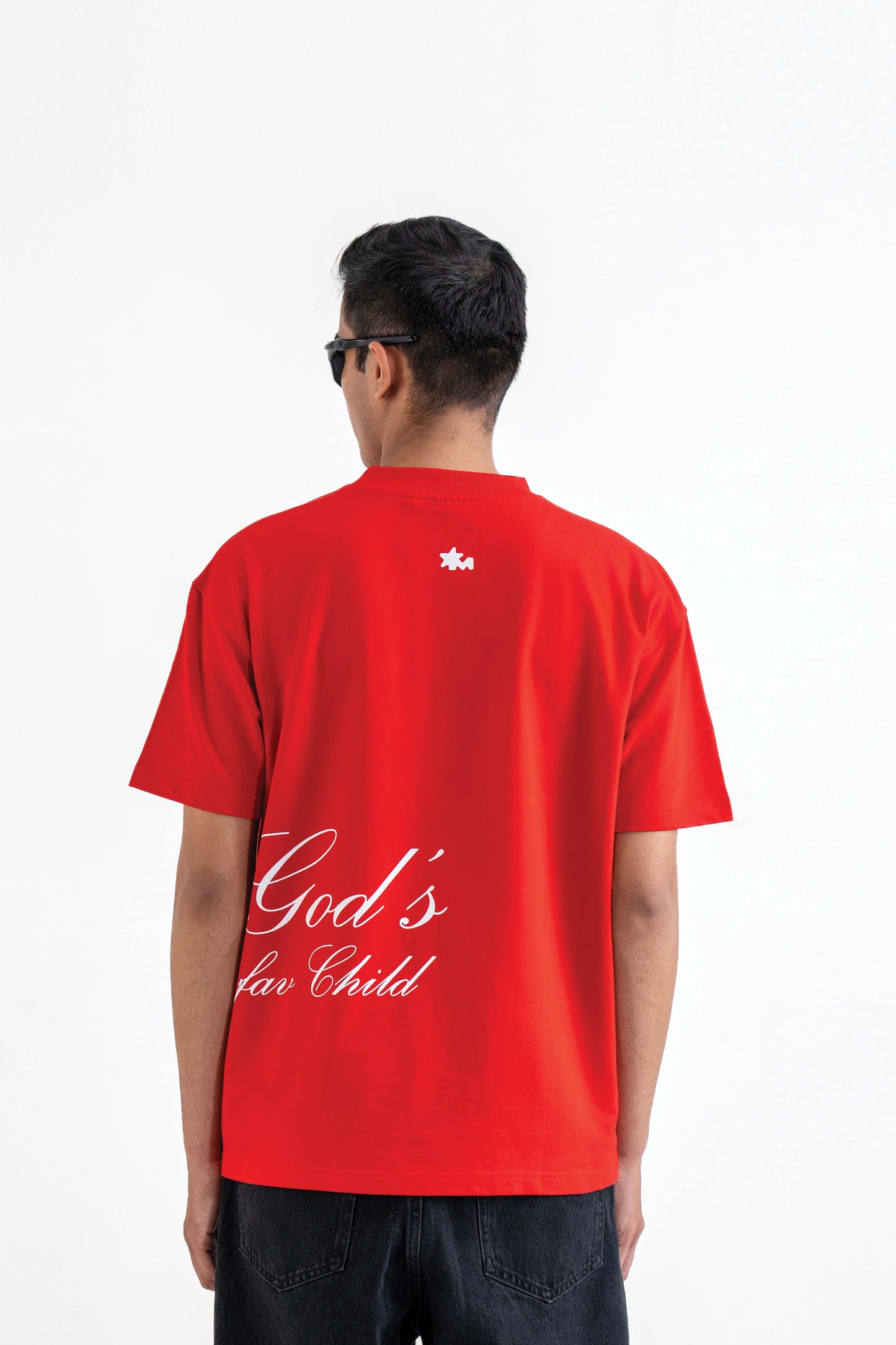 God'S Fav Child Red Oversized T-Shirt