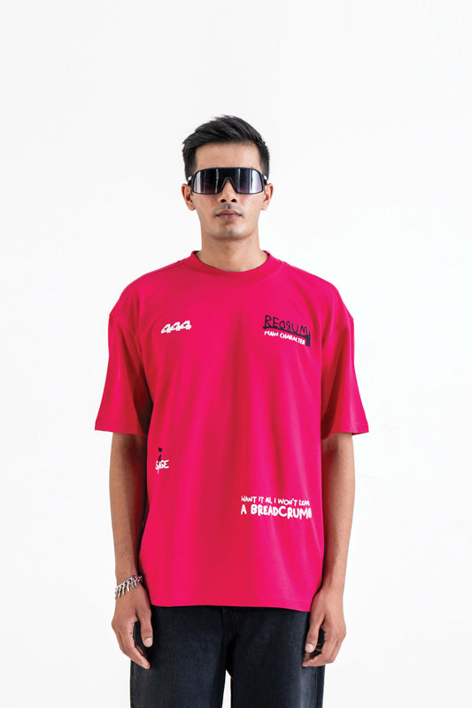 Redrum Pink Oversized T-Shirt - Buy Pink Oversized T Shirt Online in India at Main Character