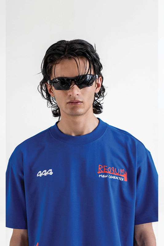 Redrum Royal Blue Oversized T-Shirt - Buy Oversized T-Shirts Online in India at Main Character