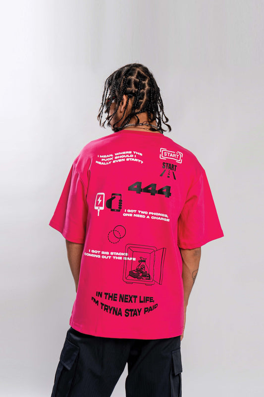 444 Oversized T Shirt - Buy Pink Oversized T Shirt Online in India at Main Character