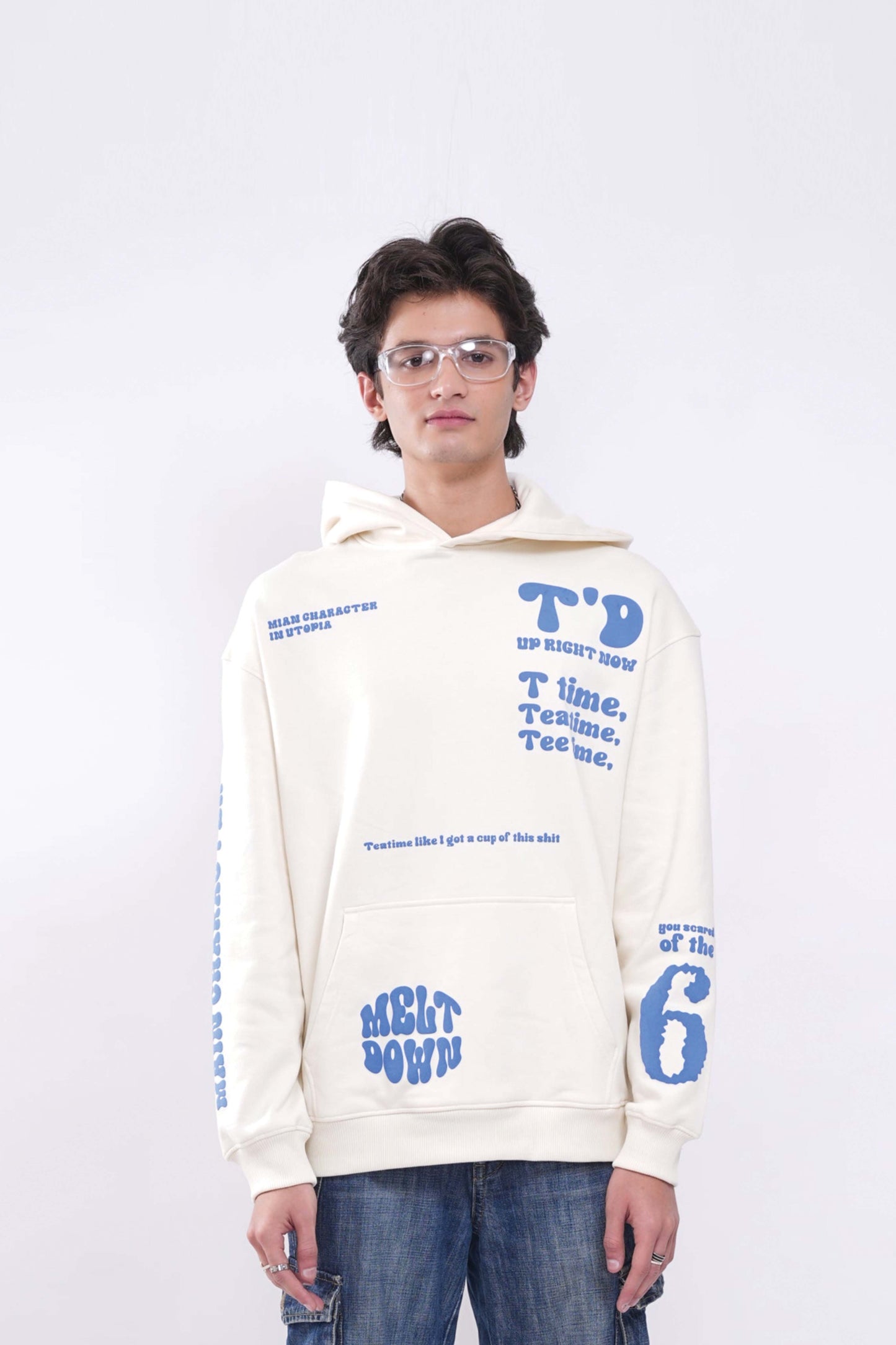 Melt Down Cream Oversized Hoodie
