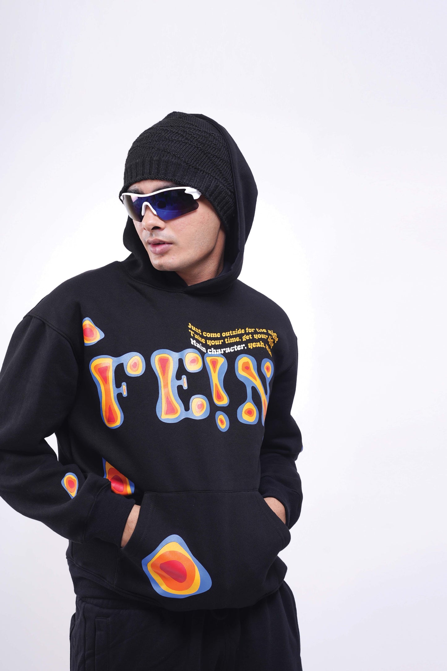 Fein Black Oversized Hoodie