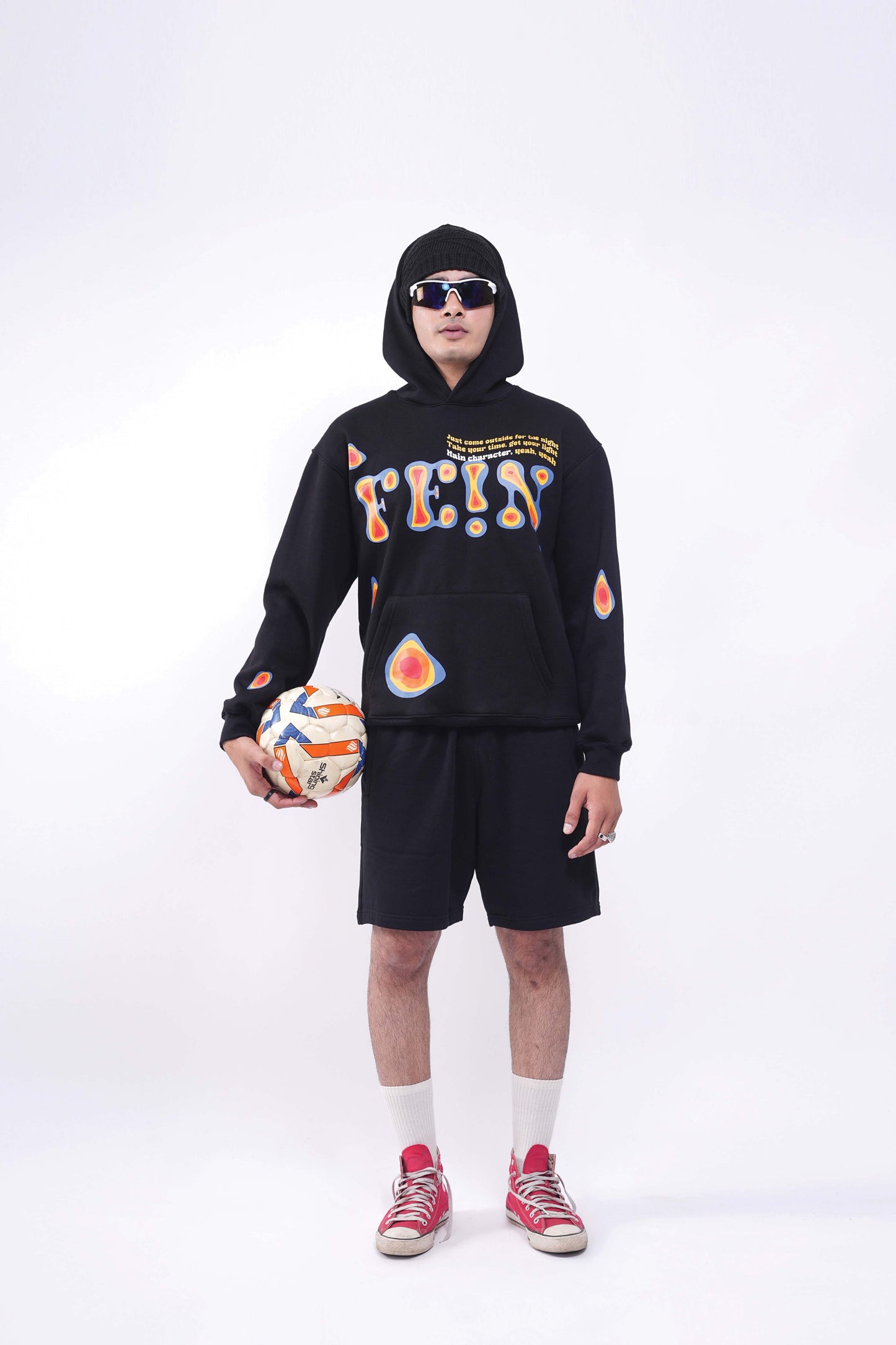 Fein Black Oversized Hoodie