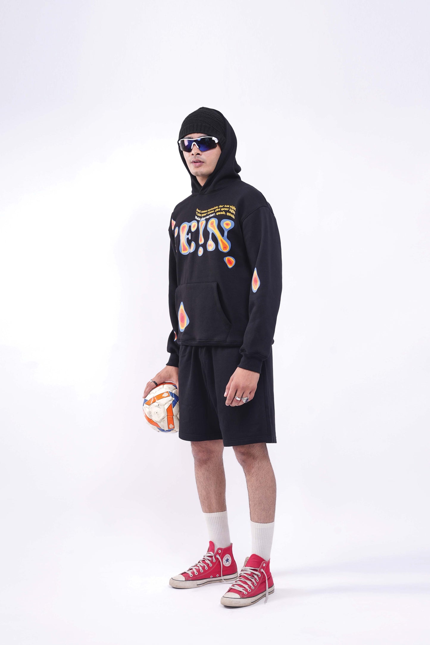 Fein Black Oversized Hoodie