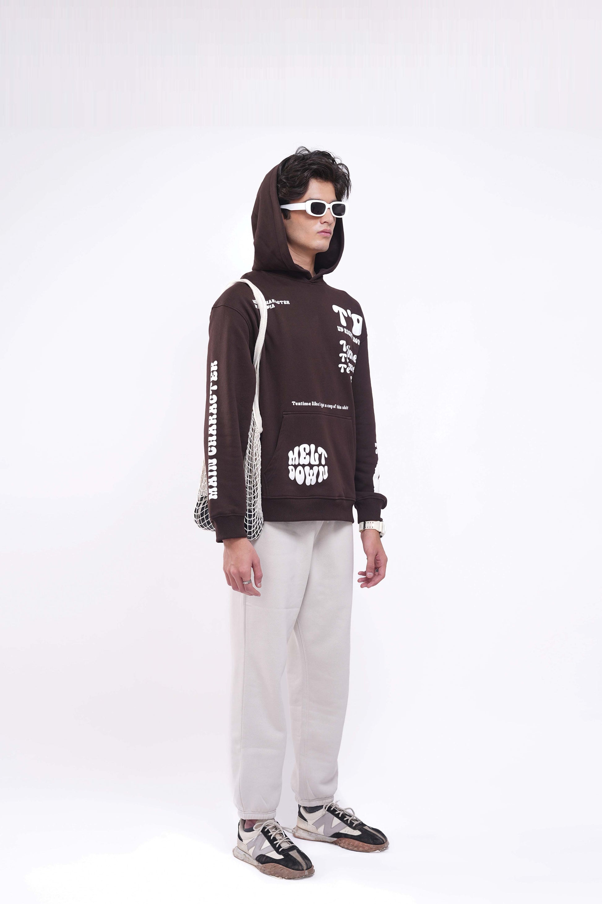 Buy Melt Down Brown Oversized Hoodie Online at Main Character India