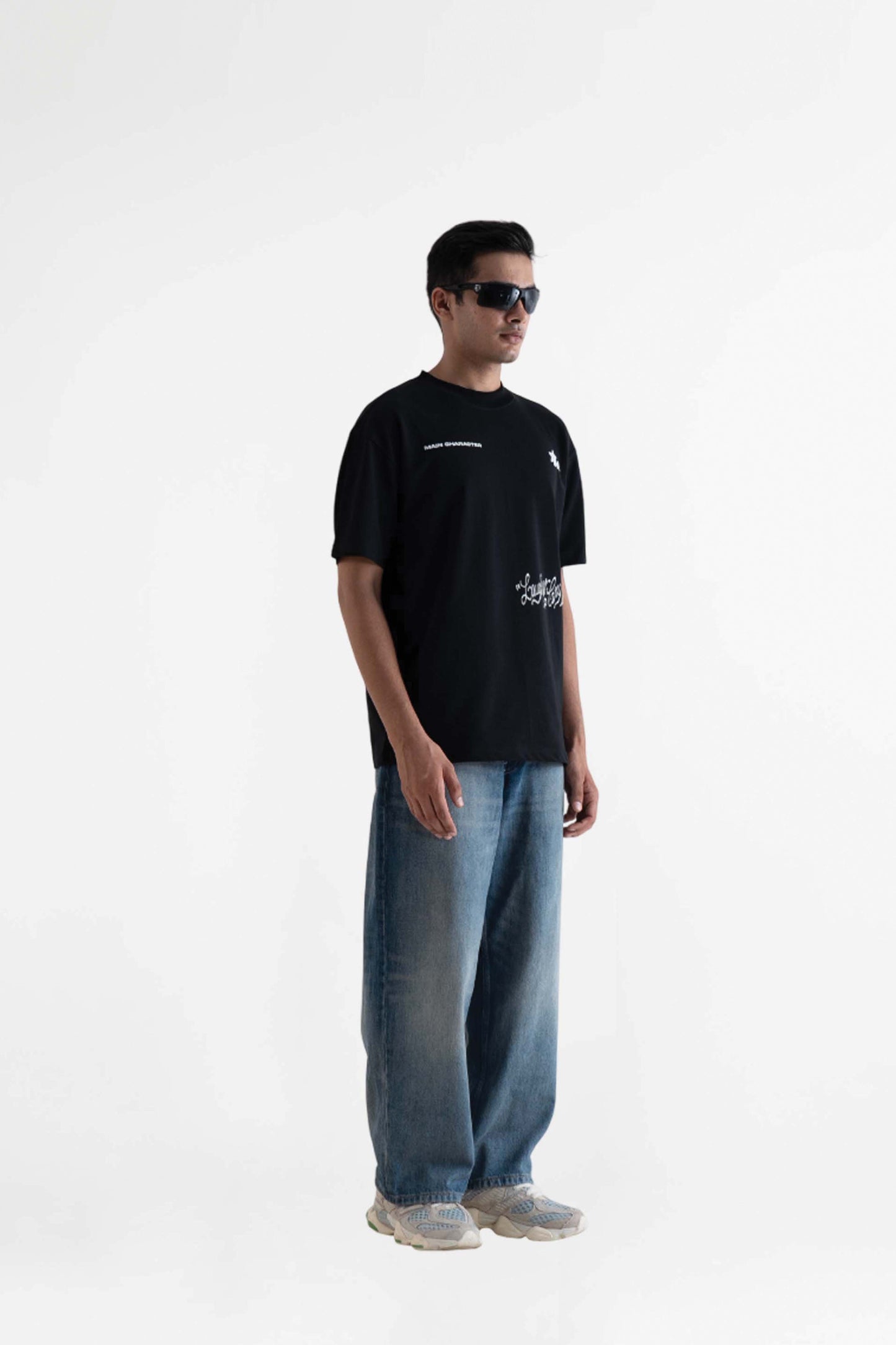 Laugh Now Black Oversized T-Shirt
