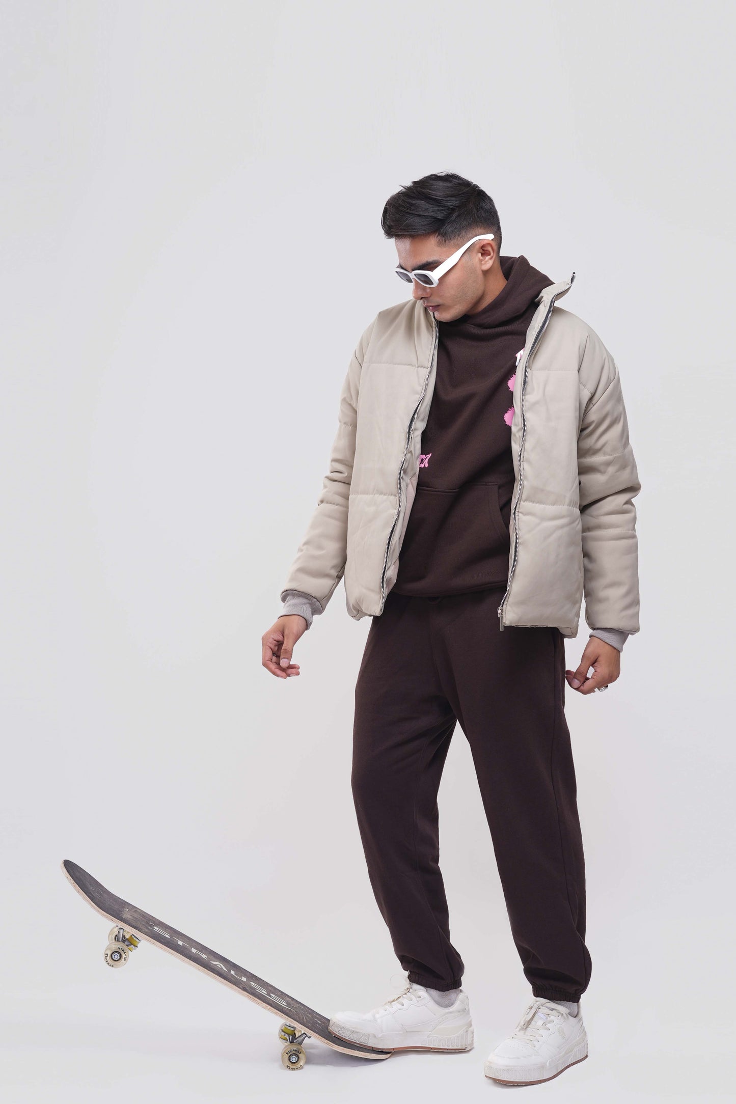 Heavy Padded Cream Puffer Jacket