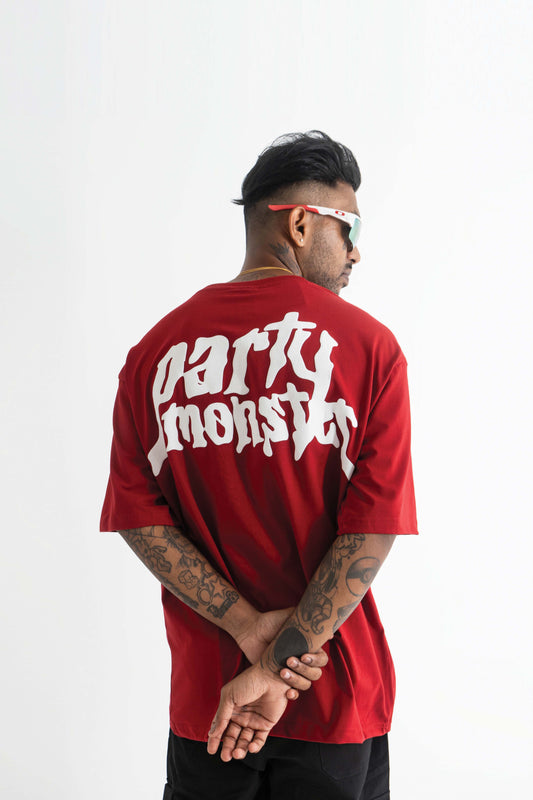 Party Monster Blood Red Oversized T-shirt - Buy Oversized T-Shirts Online in India at Main Character