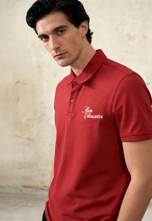 Red French-Terry Polo T-Shirt - Buy Shop All Online in India at Main Character