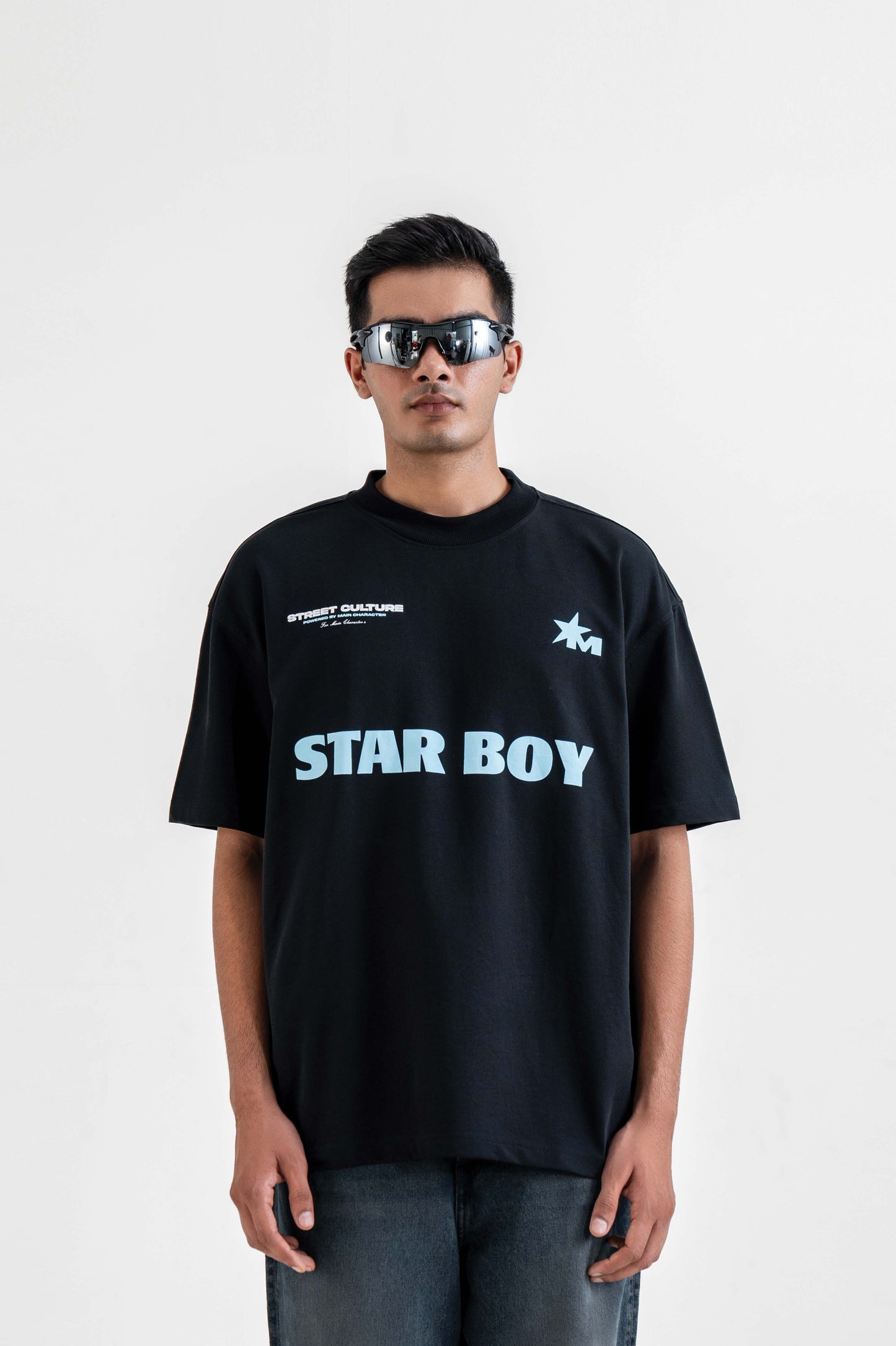 Star Boy Black Oversized T-Shirt