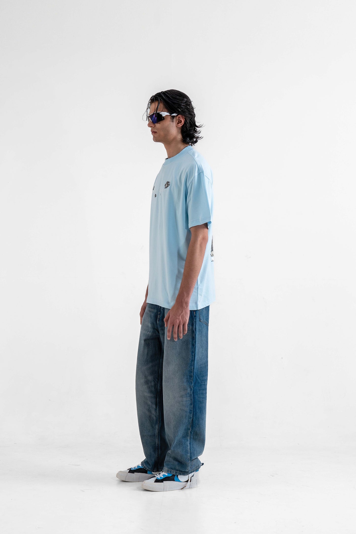 Veni Vidi Vici Blue Oversized T-Shirt