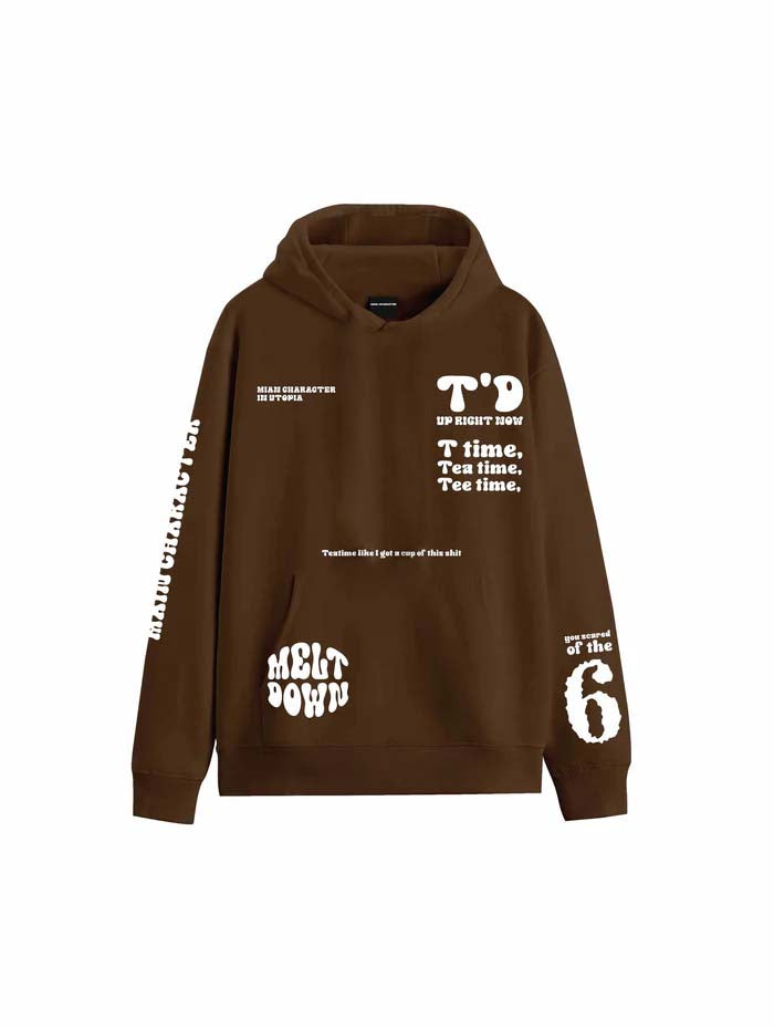 Melt Down Brown Oversized Hoodie