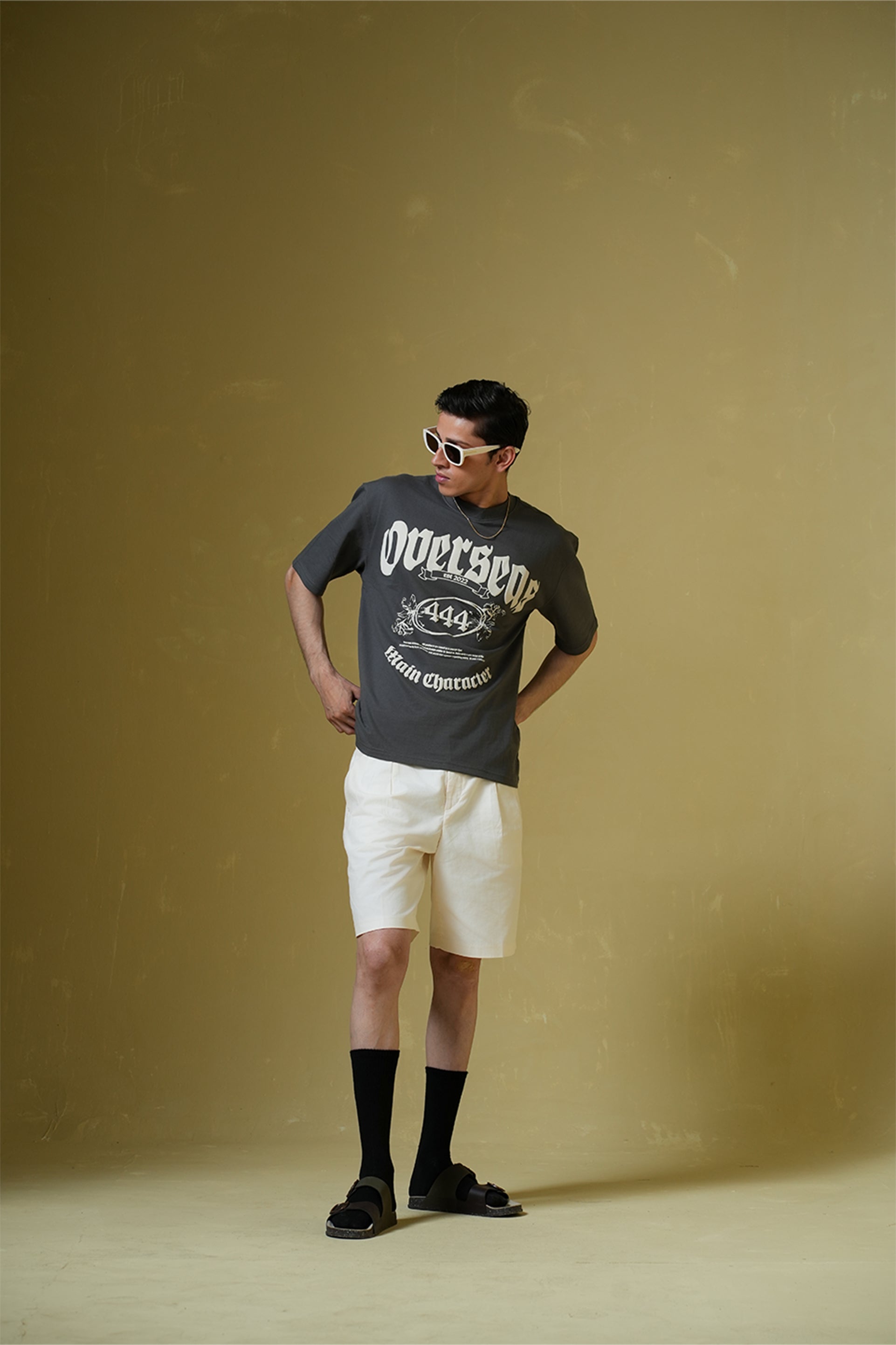 Buy Overseas Smokey Grey Oversized T-Shirt Online at Main Character India