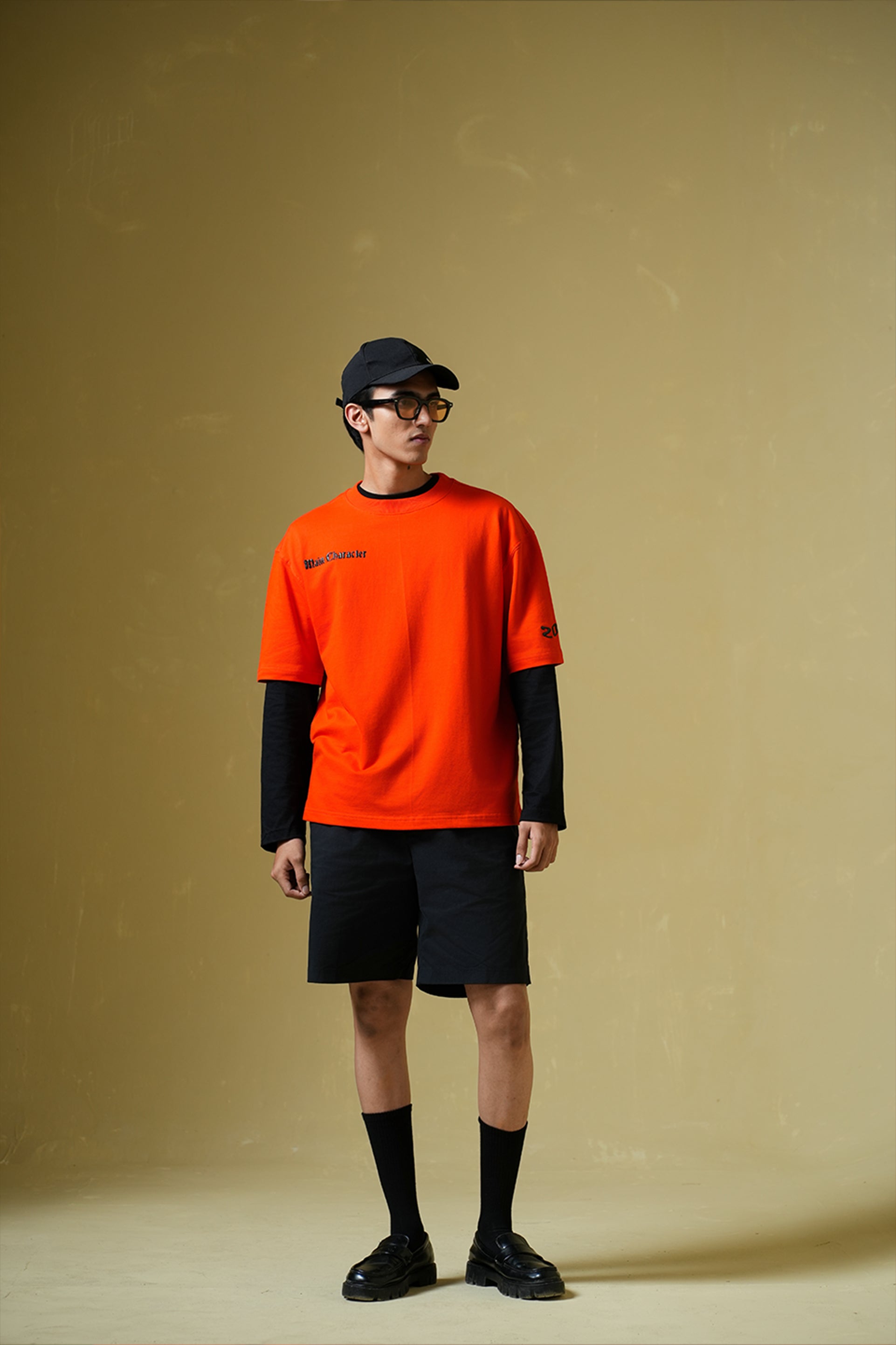 Buy Drunk Text Orange oversized T-shirt Online at Main Character India