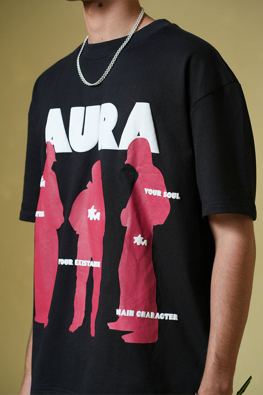 Aura Black Oversized T Shirt - Buy Shop All Online in India at Main Character