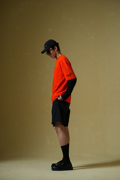 Buy Drunk Text Orange oversized T-shirt Online at Main Character India