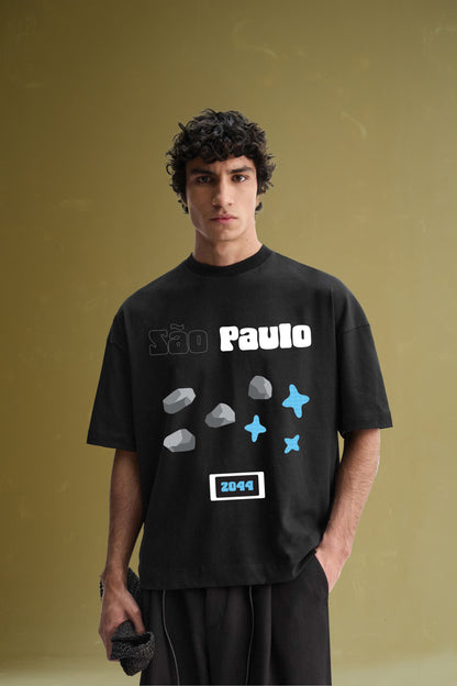 Buy Sao Paulo Black Oversized T-Shirt Online at Main Character India