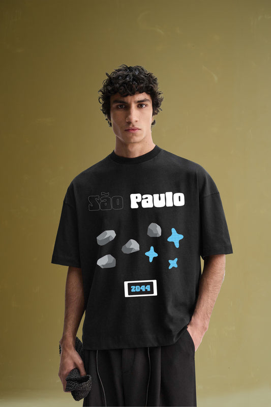 Sao Paulo Black Oversized T-Shirt - Buy Old Money Online in India at Main Character