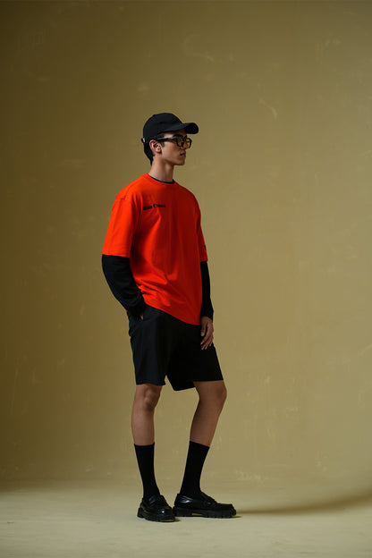 Buy Drunk Text Orange oversized T-shirt Online at Main Character India