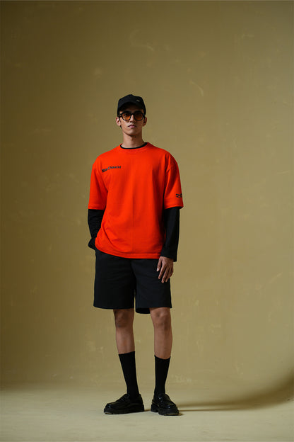 Buy Drunk Text Orange oversized T-shirt Online at Main Character India