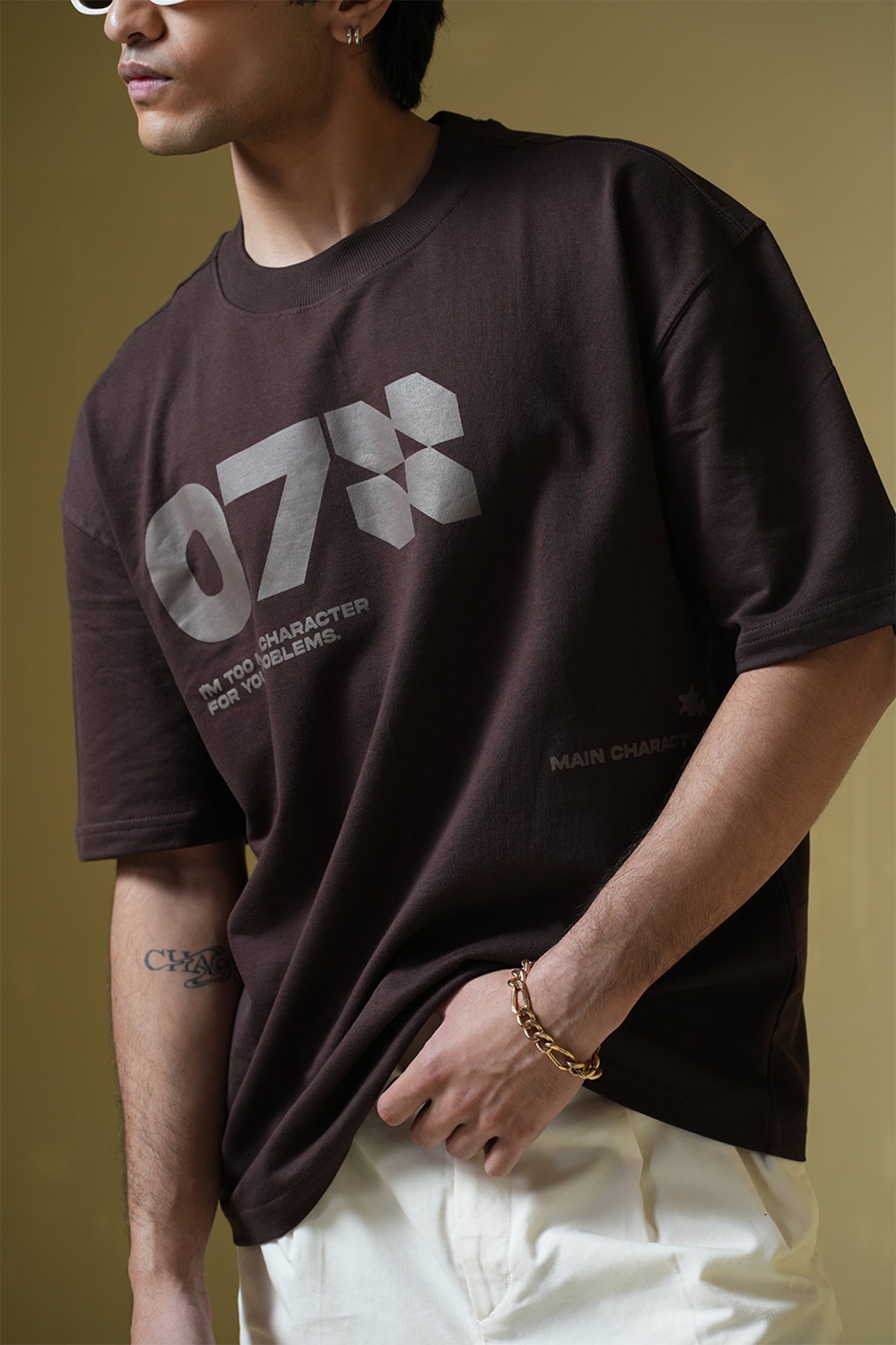 Buy 07 Brown Oversized T-shirt Online at Main Character India
