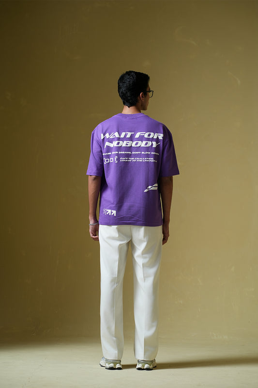 Wait For Nobody Purple Oversized T-Shirt - Buy Old Money Online in India at Main Character