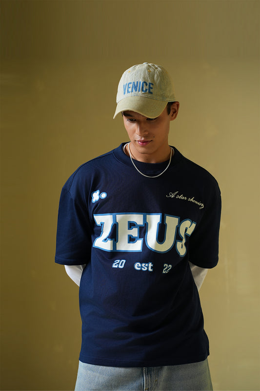 Zeus Navy blue oversized t-shirt - Buy Oversized T-Shirts Online in India at Main Character