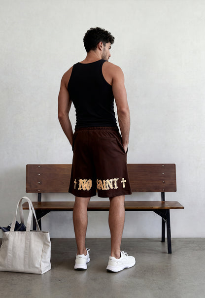 No Saint Dark Brown Shorts