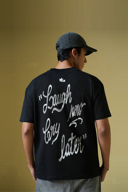 Buy Laugh Now Black Oversized T-Shirt Online at Main Character India