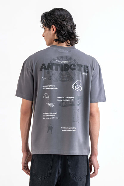 Buy Antidote Grey Oversized T-Shirt Online at Main Character India