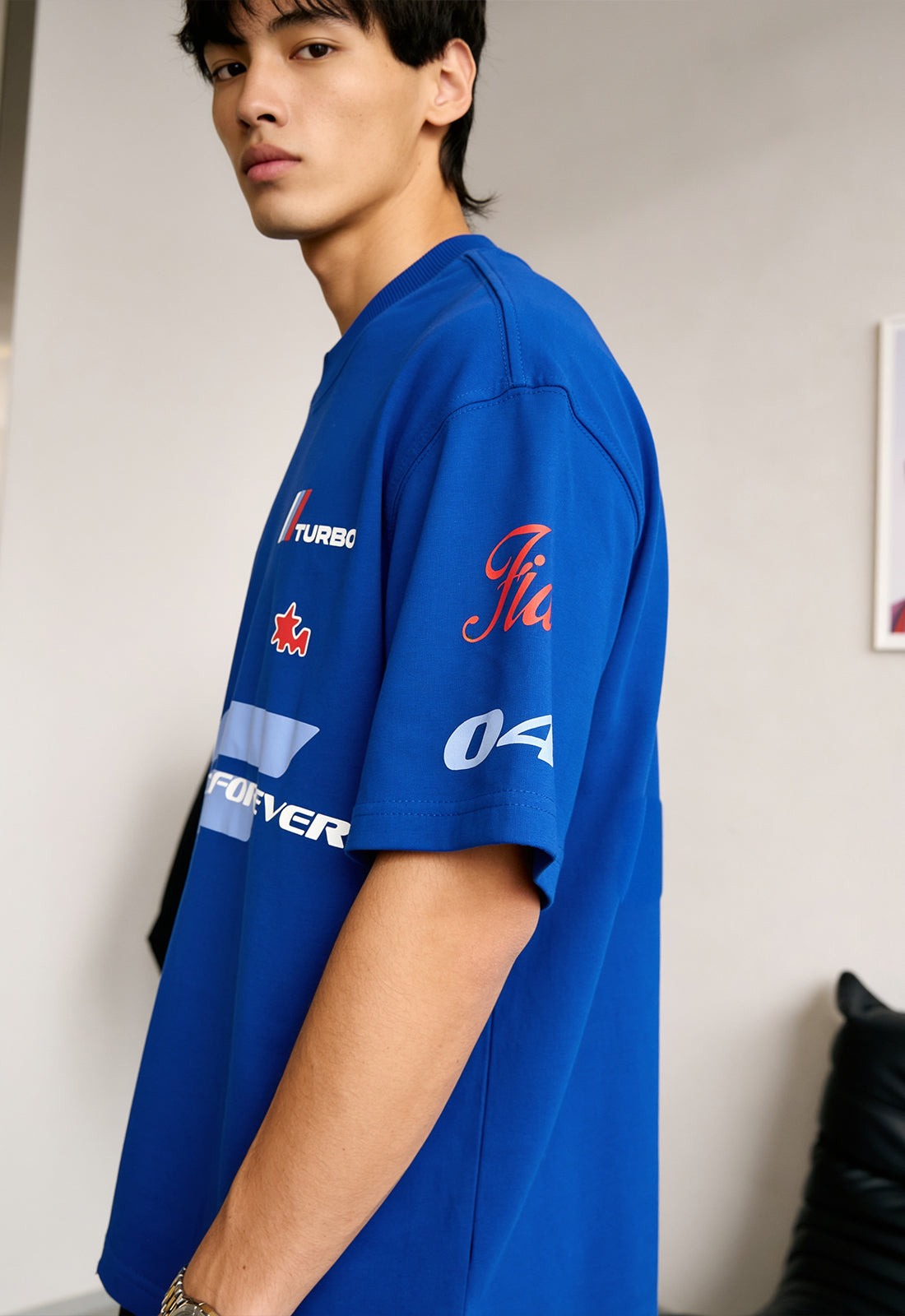 Fast Feel Heavyweight Oversize T-Shirt in Blue