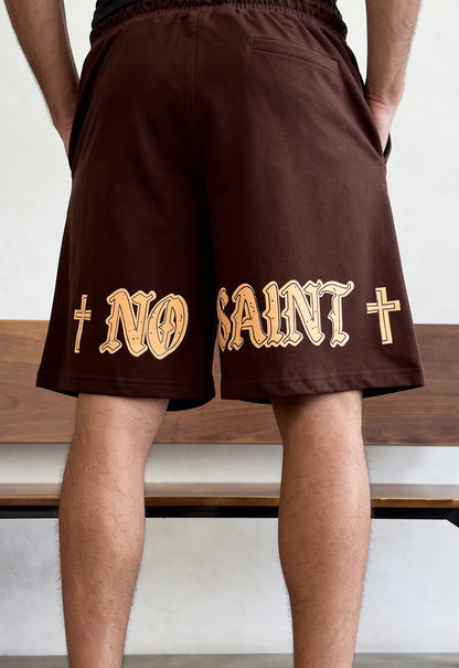 No Saint Dark Brown Shorts