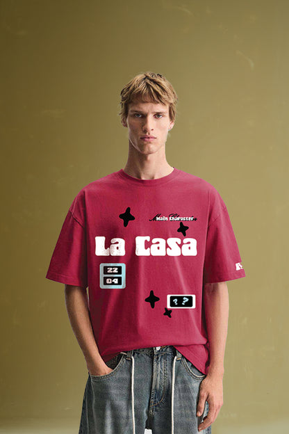 Buy La Casa Hot Pink Oversized T-Shirt Online at Main Character India