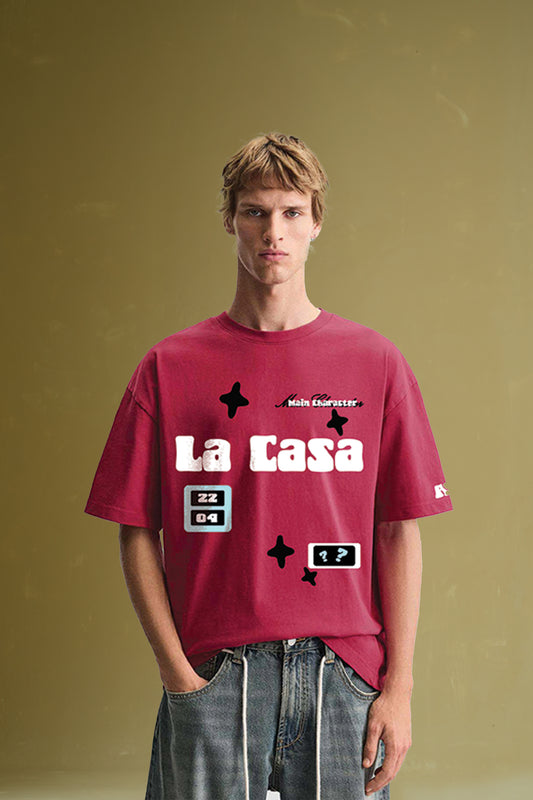 La Casa Hot Pink Oversized T-Shirt - Buy Old Money Online in India at Main Character