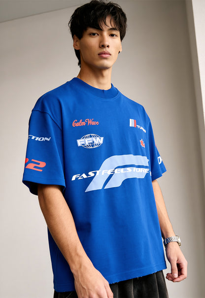 Fast Feel Heavyweight Oversize T-Shirt in Blue