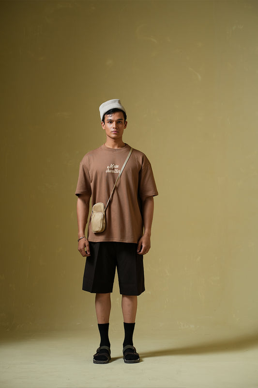 Sky Society Light brown oversized t-shirt - Buy Old Money Online in India at Main Character