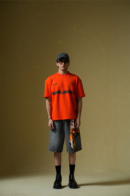 Buy Worldwide Orange Oversized T-shirt Online at Main Character India