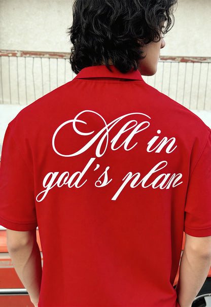 All In God's Plan Oversized Polo T-Shirt