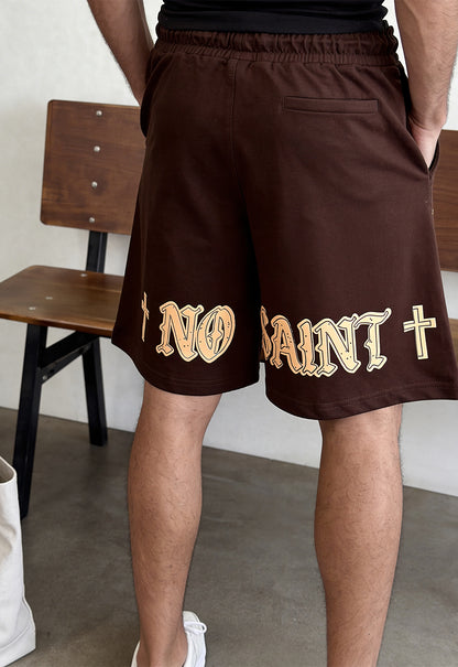 No Saint Dark Brown Shorts
