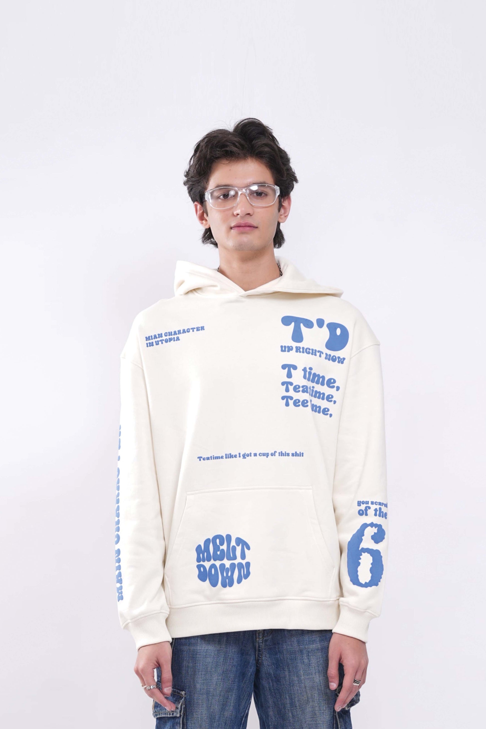Buy Melt Down Cream Oversized Hoodie Online at Main Character India