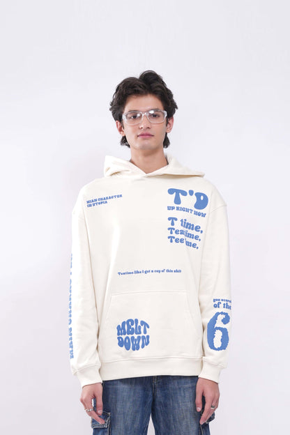 Buy Melt Down Cream Oversized Hoodie Online at Main Character India