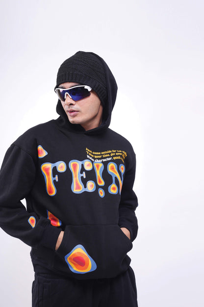 Buy Fein Black Oversized Hoodie Online at Main Character India