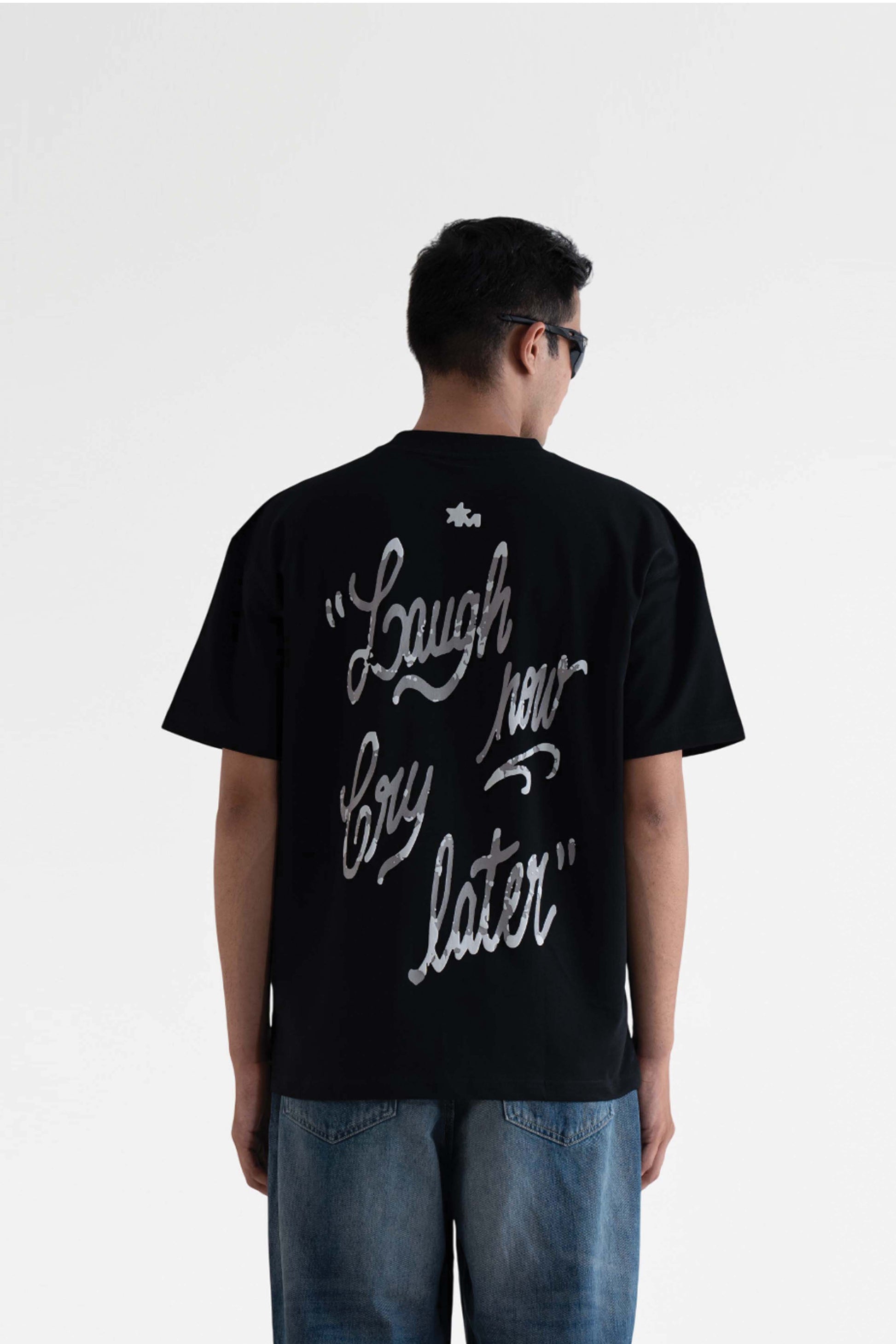 Buy Laugh Now Black Oversized T-Shirt Online at Main Character India