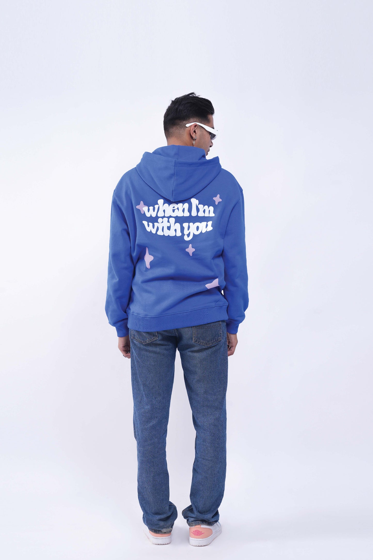 Can't Feel My Face Blue Oversized Hoodie