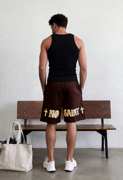 No Saint Dark Brown Shorts