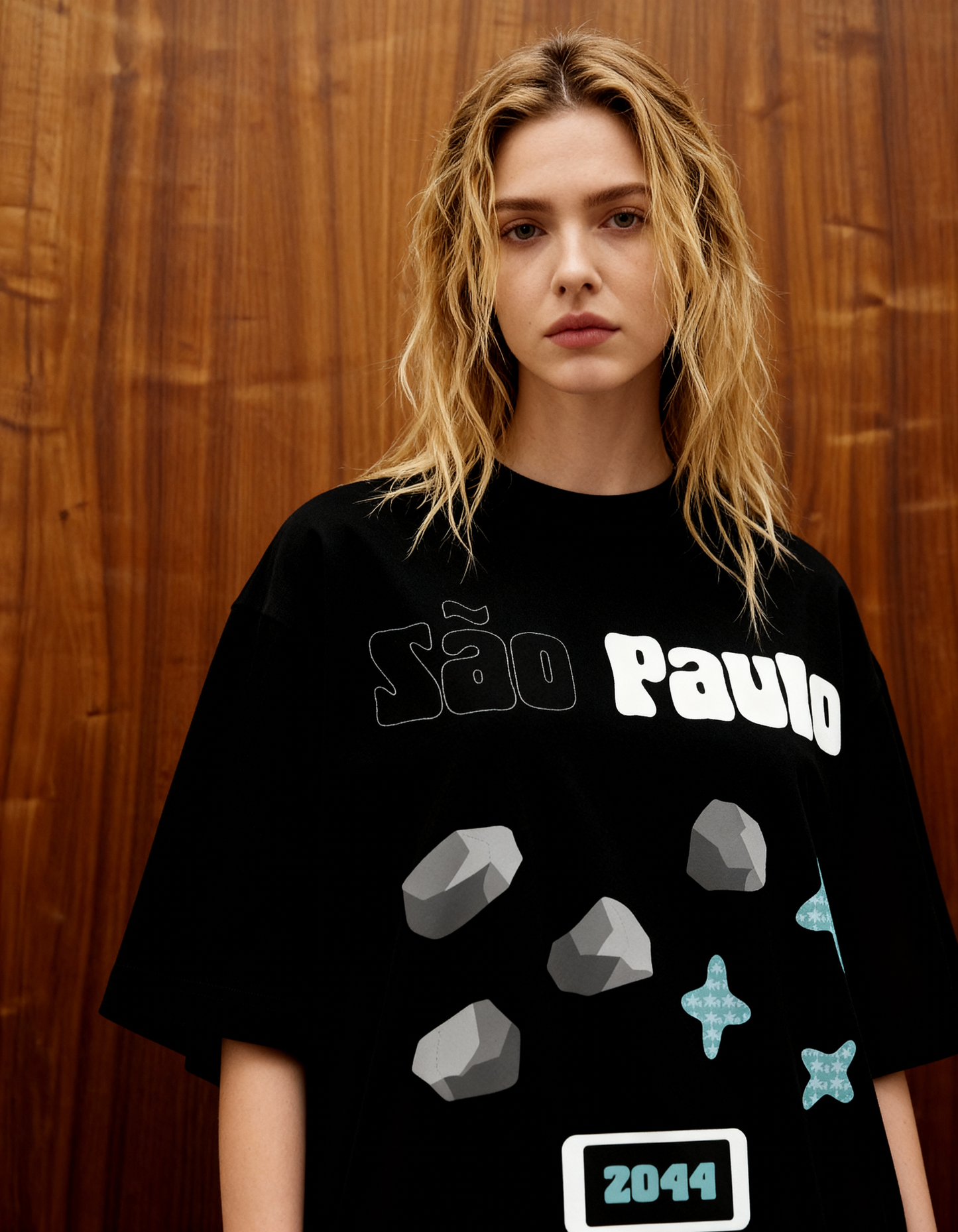 Sao Paulo Black Oversized T-Shirt